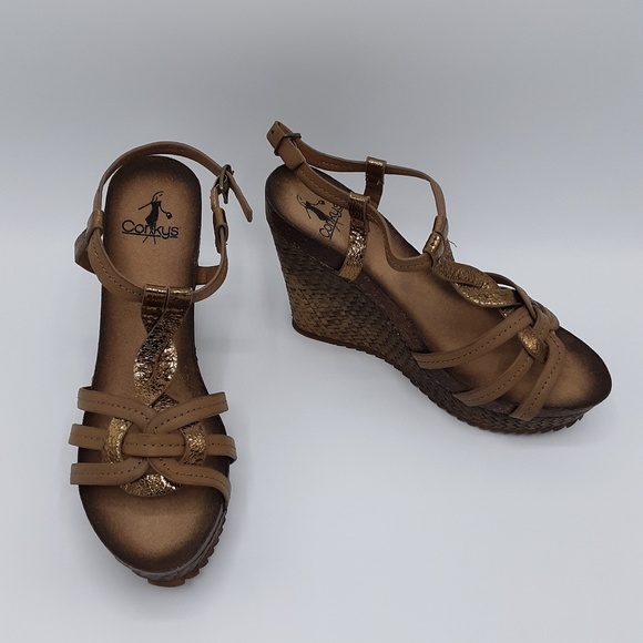 Corkys Shoes - Corkys Winner Women's Platform Wedge Bronze/Brown